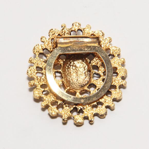 Vintage Cameo Profile Scarf Clip Gold Tone - Picture 2 of 4